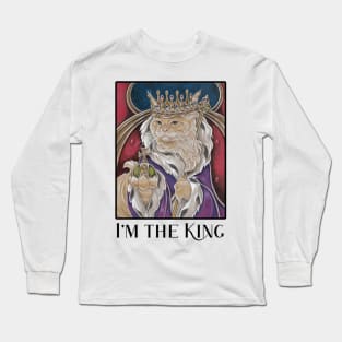 King Cat - I'm The King - Black Outlined Version Long Sleeve T-Shirt